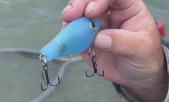 Load video: We have two variations of the Big Softy currently : Sinker and Floater. The &quot;Floater&quot; option sinks just a tad slower than the sinker, but does not truly float at the surface. Our upcoming &quot;True&quot; Floater will float at the surface, only diving a tad during twitches. Once its idle, the bait will float.